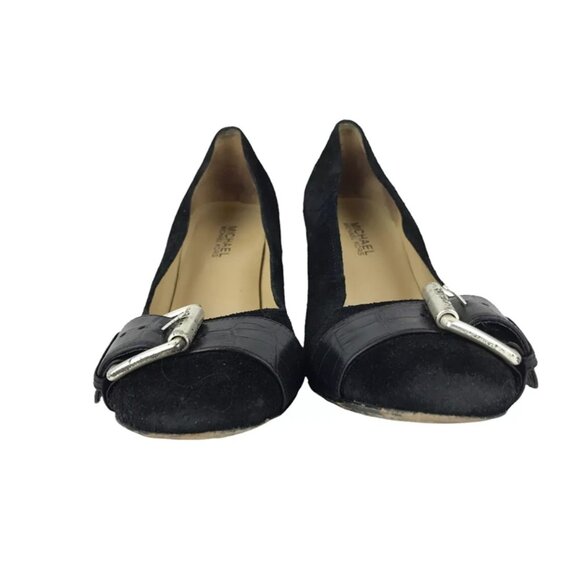 Michael Kors Womens Black Vero Cuoio Slip On Cone Pump Heel Size US 7.5 - Picture 3 of 9